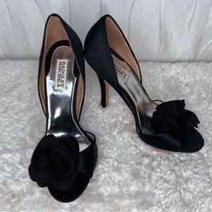Badgley Mischka Peep-Toe Silk Flower Pumps!